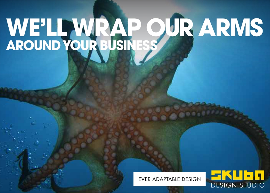 Octopus postcard new orleans small business marketing campaign graphic design large