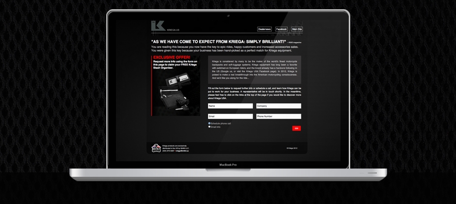 Kriega-micro-website-design-exclusive-offer-contact-form  large