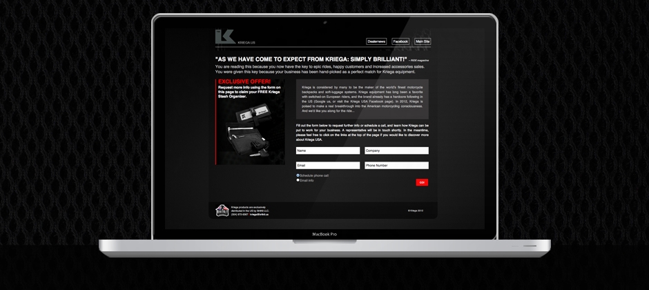 Kriega-micro-website-design-exclusive-offer-contact-form large